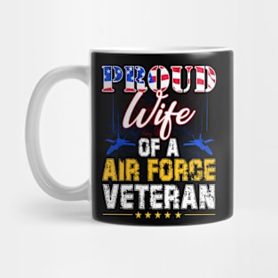 Proud Wife Of A Air Force Veteran-Vintage American Flag Mug